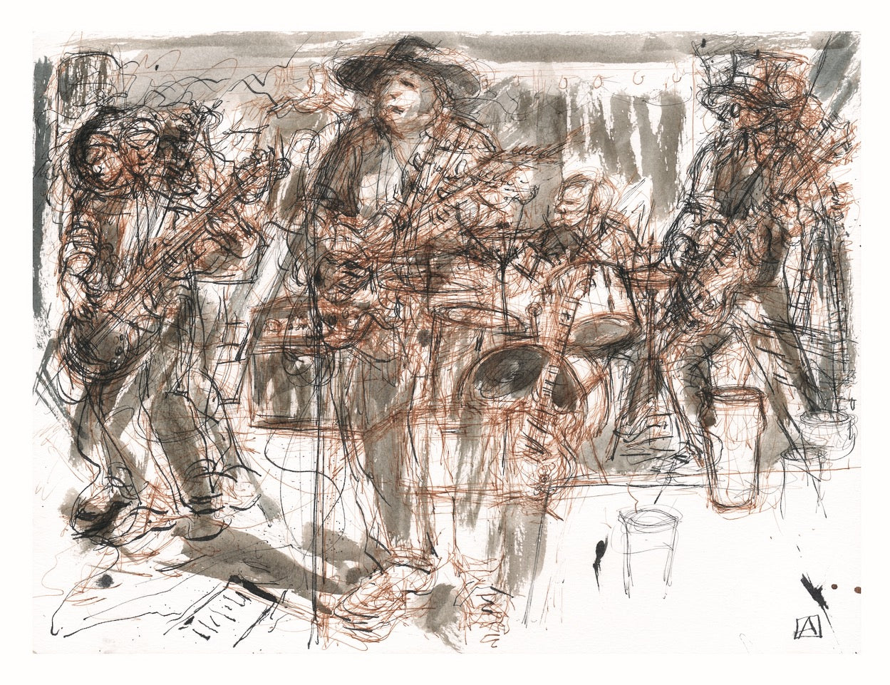 © drawing of Jamie Williams and the roots collective by ali the artist
